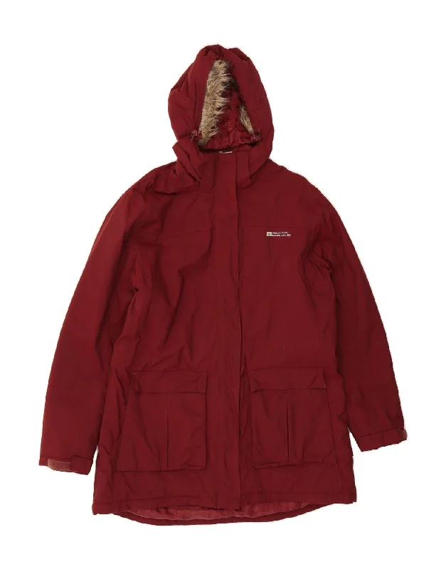 Cotton HoodiesMOUNTAIN WAREHOUSE Womens Hooded Windbreaker Coat UK 20 2XL Maroon Nylon