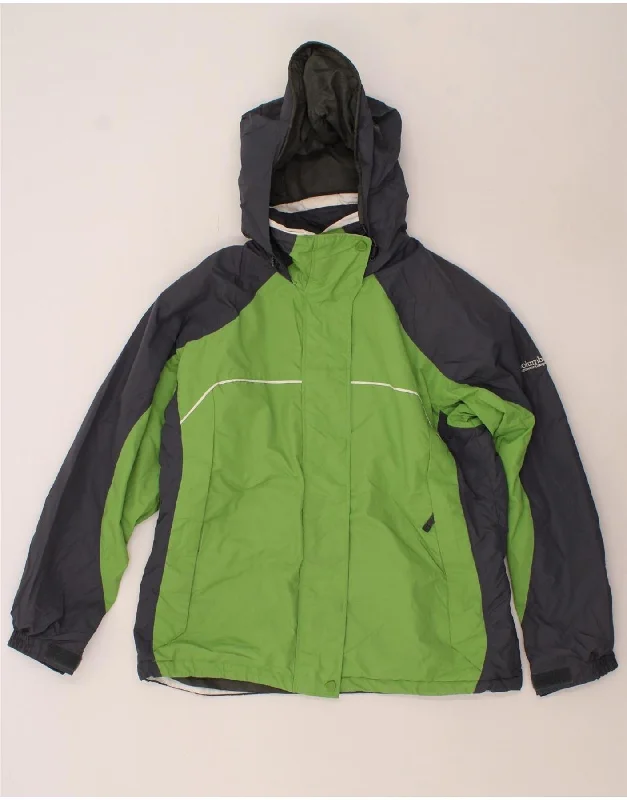 Retro HoodiesCOLUMBIA Womens Hooded Windbreaker Jacket UK 16 Large Green Colourblock