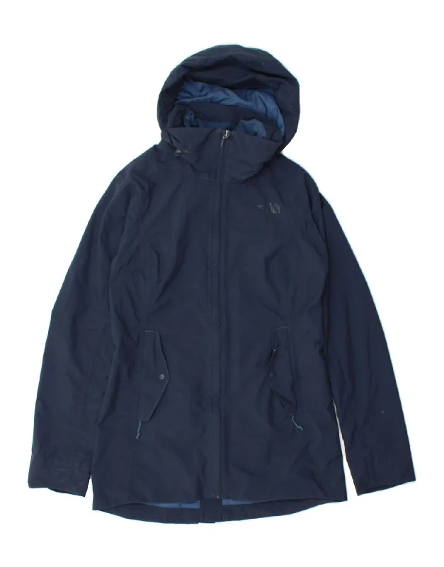 Logo HoodiesTHE NORTH FACE Womens Hooded Rain Jacket UK 10 Small Navy Blue Nylon