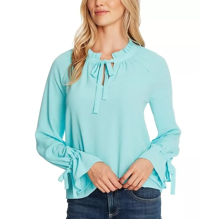 CeCe Women's Tie Sleeve Blouse Size Blue Size X-LargeSleep Shirts