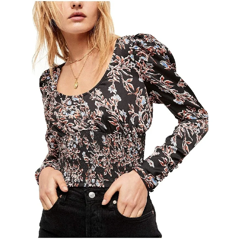 Free People Women's Santiago Print Blouse Black Size X-LargeBamboo Shirts