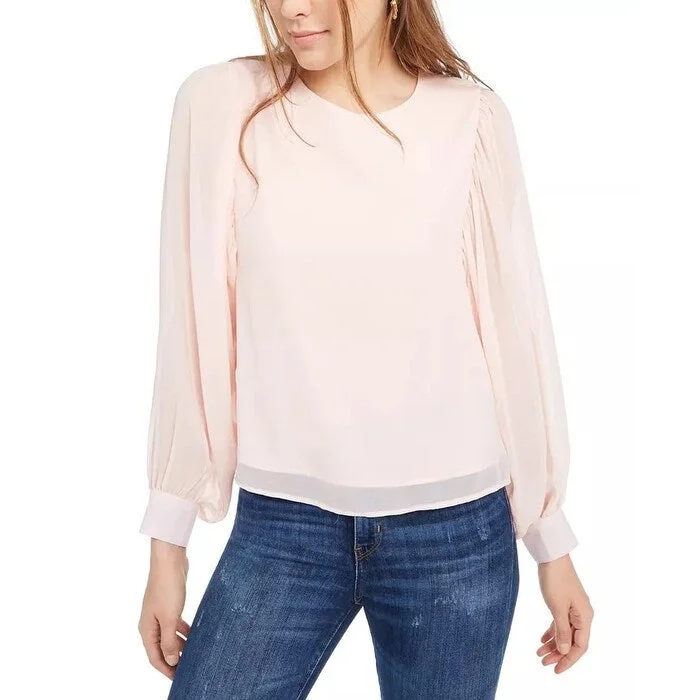 Q & A Women's Volume Sleeve Blouse Pink Size MediumBranded Shirts