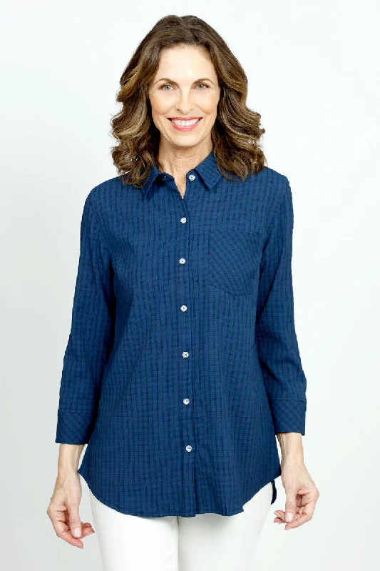 Beau Chemise New Plaid Barbara Bedford BlouseSequined Shirts