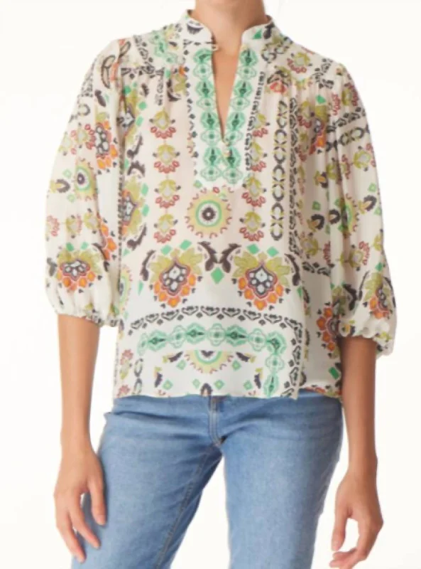 Bethany Blouse In Spanish Folklore PrintCashmere Shirts