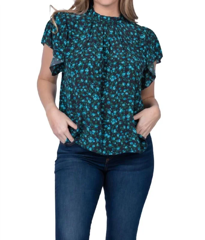 Carla Blouse In Blue LarkspurSheer Shirts