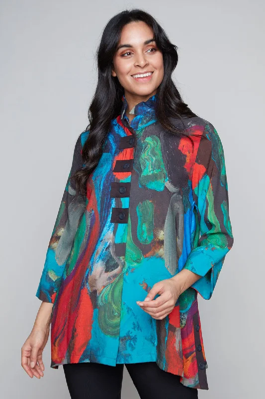 Claire Desjardins All Warm & Cozy Wire Collar BlouseGlitter Shirts