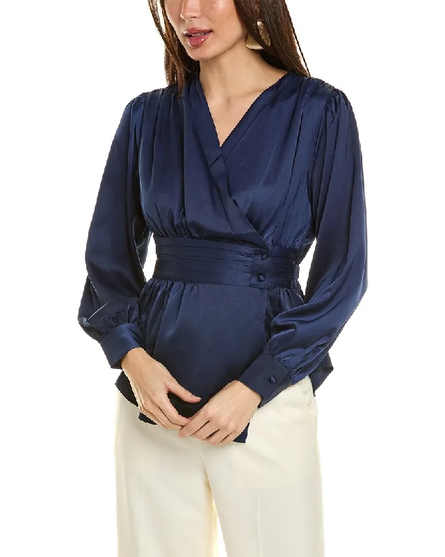 Gracia Satin Wrap BlouseFestival Shirts