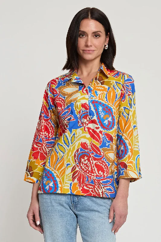 Hinson Wu Multi Paisley Aileen BlouseDress Shirts