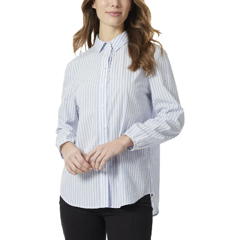 Hoodless down jacketJones New York Womens Striped Slim-Fit Button-Down Top