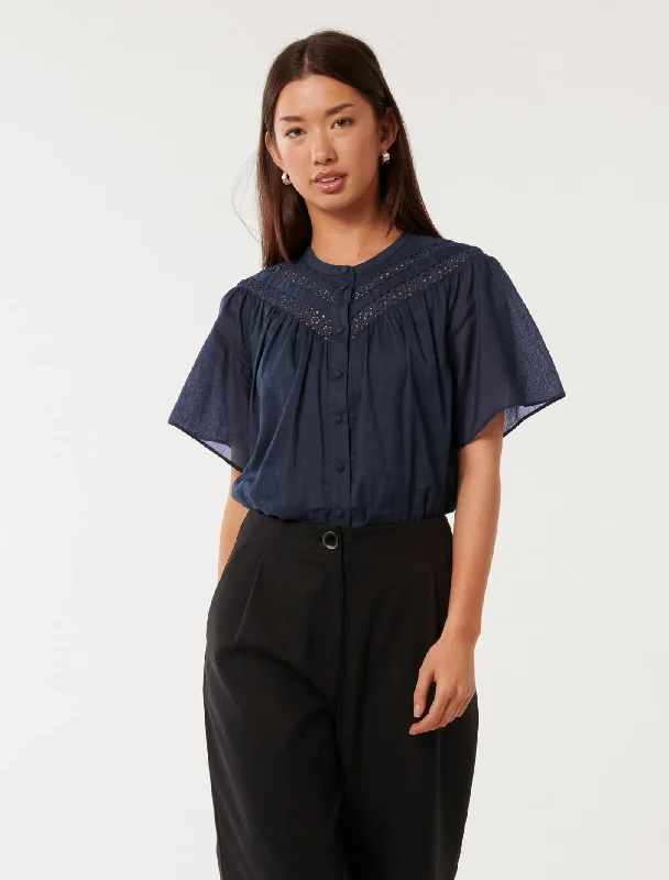 Luka Trimmed Yoke BlouseLayered Shirts