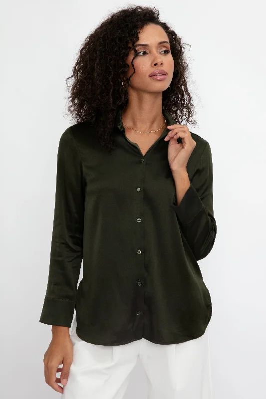 Giudea Silk Blouse in OliveCamping Shirts