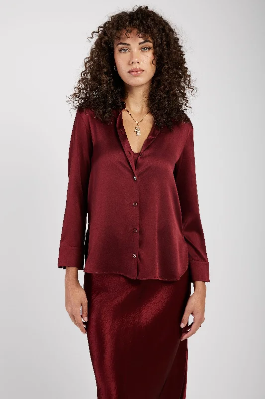 Ofridi Silk Blouse in Brick RedWork Shirts