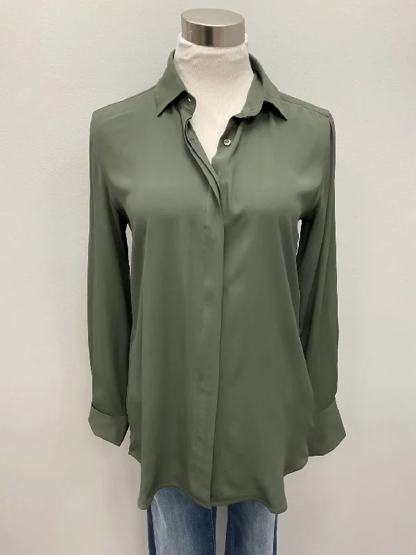 Olive Silk/viscose BlouseSheer Shirts