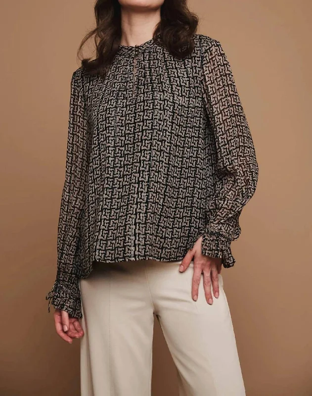 Raiko Blouse In Lurex TileSlim Fit Shirts