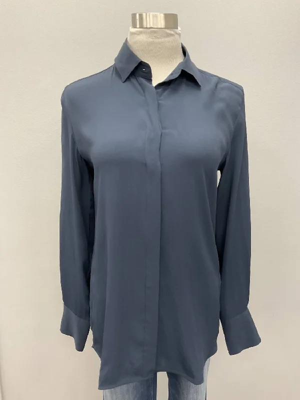 Silk/viscose Blouse In NavyDress Shirts