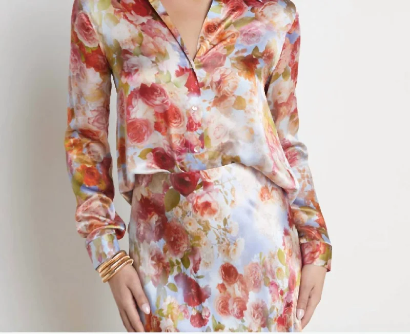 Tyler Blouse In Multi Soft Cloud FloralPainted Shirts