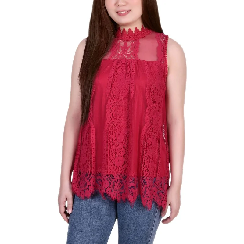 Womens Lace Mock Neck BlouseWool Shirts