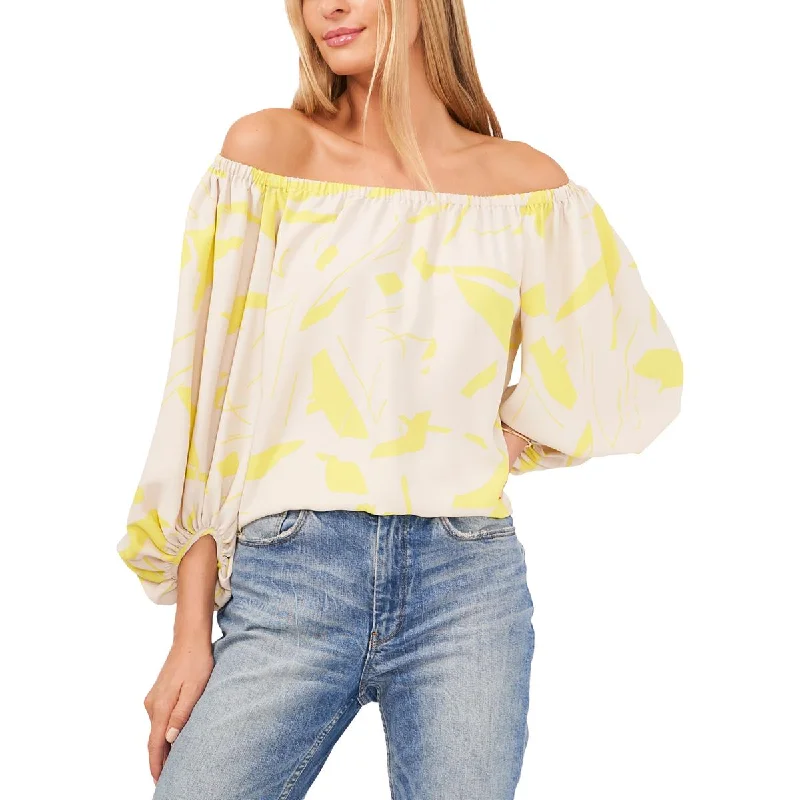 Womens Off-The-Shoulder Printed BlouseBamboo Shirts