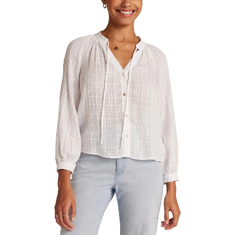 Double-layer structureBella Dahl Womens Sheer Textured Button-Down Top