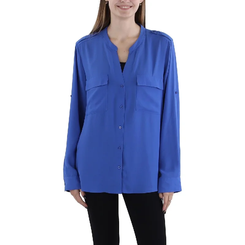 Anti-static treatmentCalvin Klein Womens Work Wear Office Button-Down Top