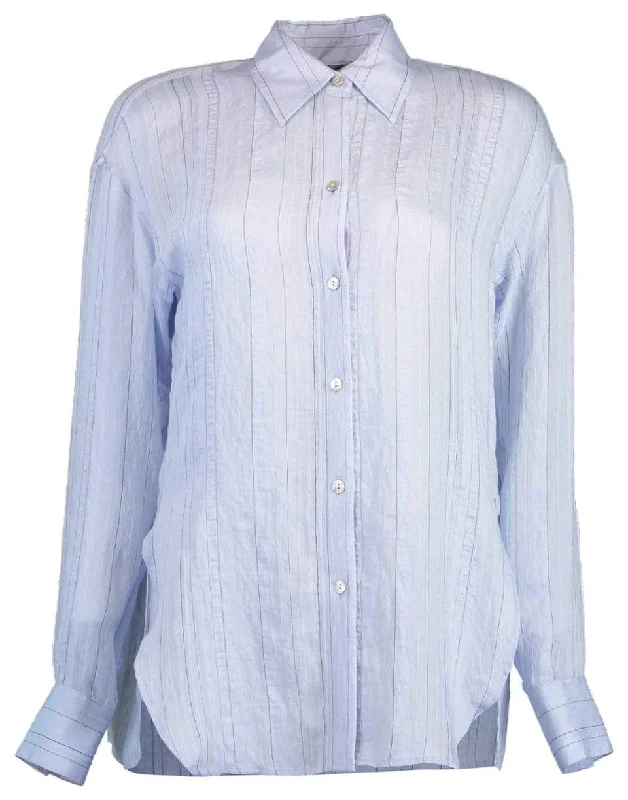 Lightweight designDrapey Stripe Convertible Button Down