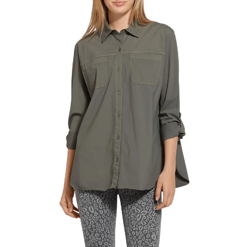 Lightweight designLysse Womens Camper Sporty Casual Loose-Fit Button-Down Top