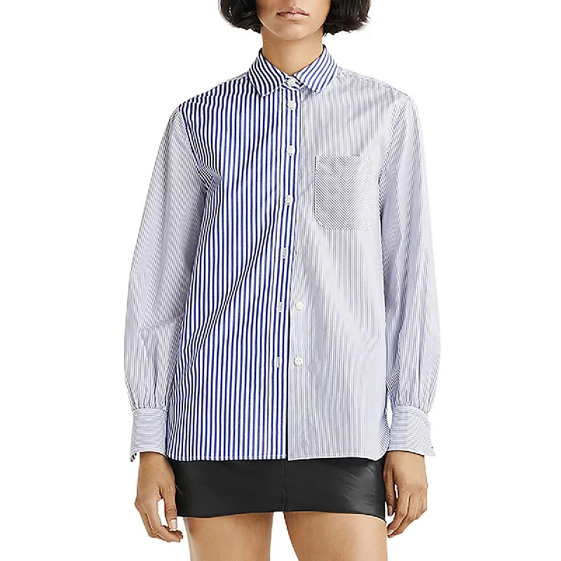 Compressible designRag & Bone Womens Collared Striped Button-Down Top