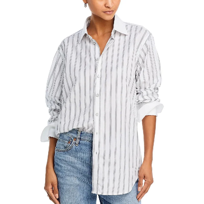 Environmentally friendly downRag & Bone Womens Striped Collar Button-Down Top