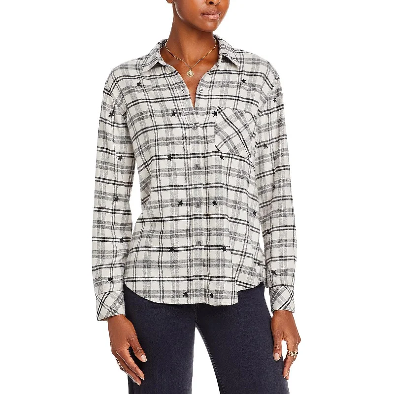 Down ski suitRails Womens Collared Striped Button-Down Top