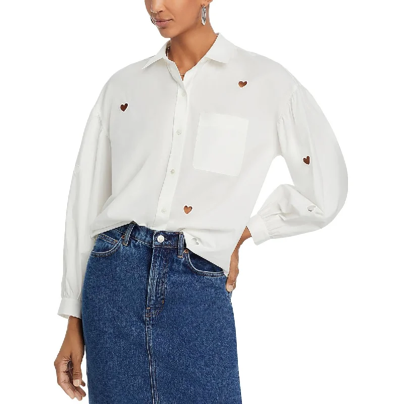 Parker down jacketRails Womens Janae Collar Eyelet Button-Down Top