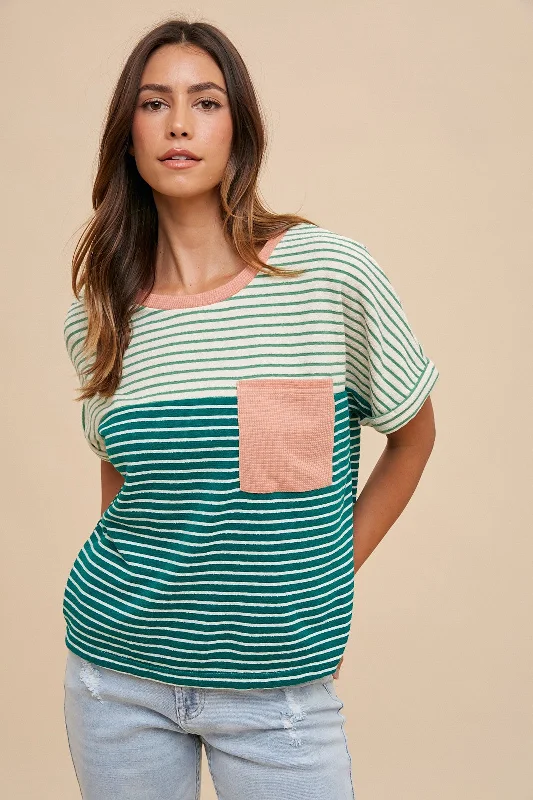 Down dressDown To Earth Colorblock Striped Top