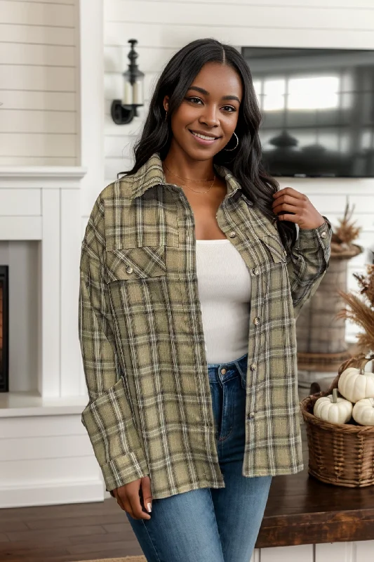 Slim down jacketFaith In Fall Plaid - Button Down