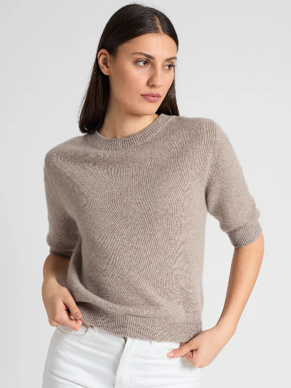 Cropped Knit TopsCashmere sweater  "Aase" - toast