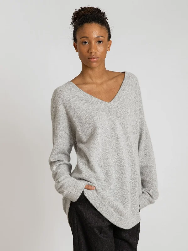 Festival Knit TopsCashmere sweater "Alva" - light grey