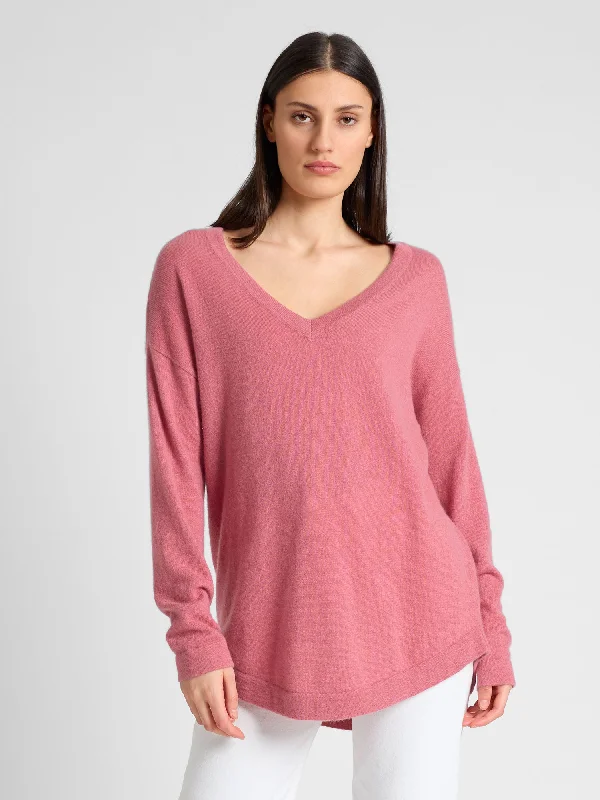 Hemp Knit TopsCashmere sweater "Alva" - pink berry