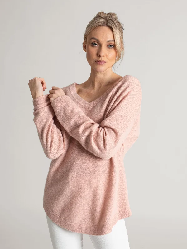 Logo Knit TopsCashmere sweater "Alva" - rose glow