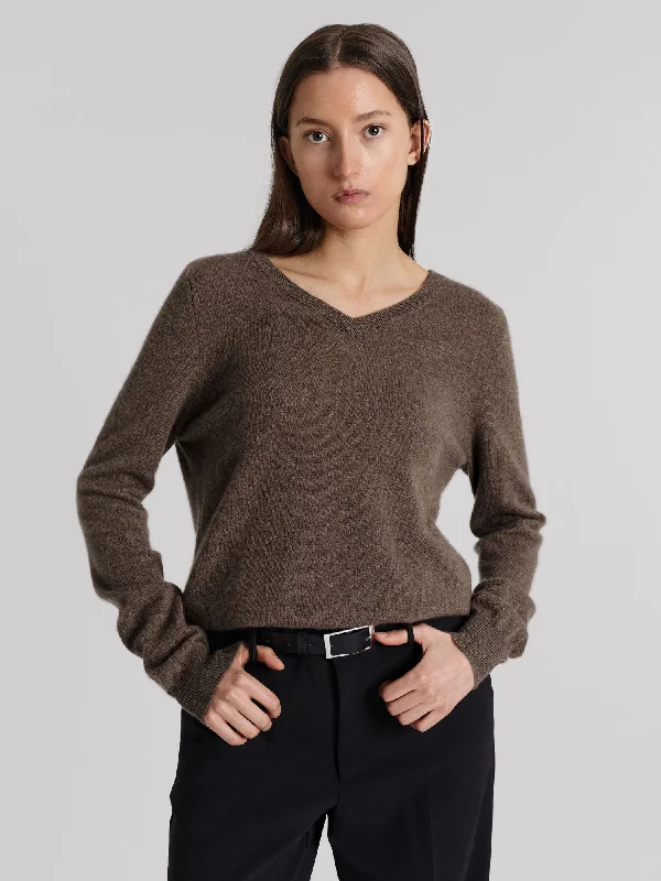 Fleece Knit TopsCashmere sweater "Erle" - Dark Toast