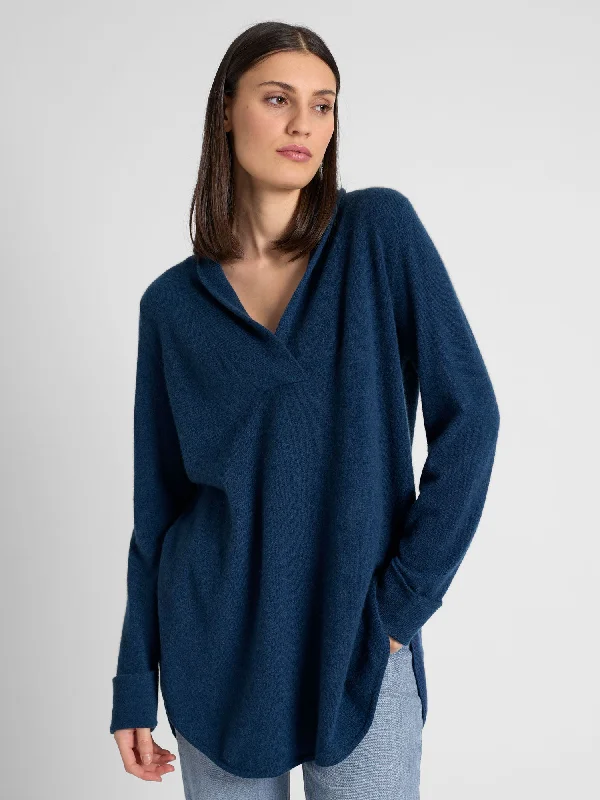 Oversized Knit TopsCashmere sweater "Ida" - mountain blue