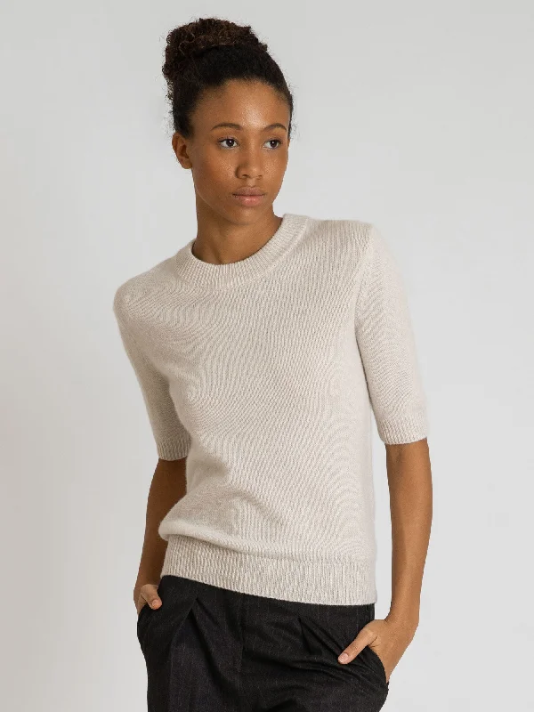 Cotton Knit TopsCashmere sweater  "Sofia sweater" - pearl