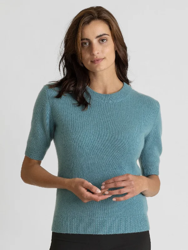 Polyester Knit TopsCashmere sweater "Sofia sweater" - arctic