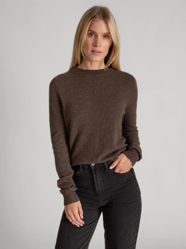 Studded Knit TopsCashmere sweater "Thora" - dark brown