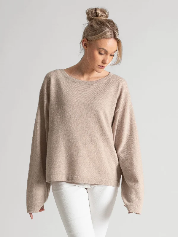 Linen Knit TopsCashmere sweater "Wilde" - feather