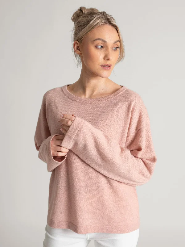 Silk Knit TopsCashmere sweater "Wilde" - rose glow