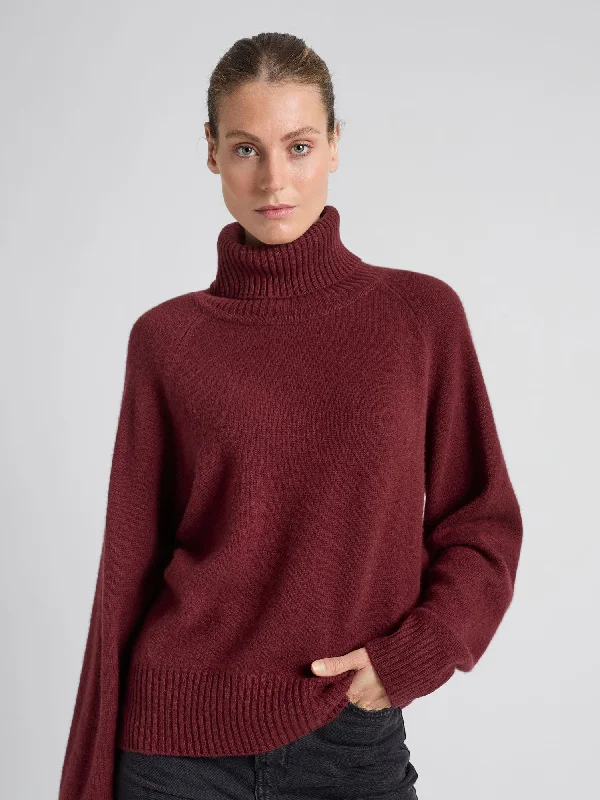 Glitter Knit Topscashmere sweater "Milano" - Bordeaux