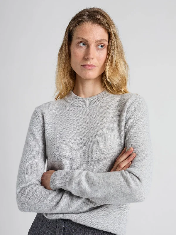 Collaborative Knit TopsCashmere sweater "Sofia long" - light grey