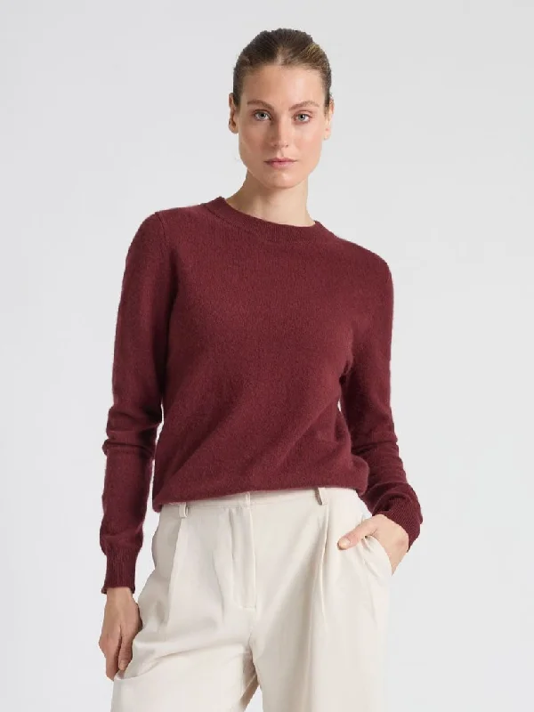 Fall Knit Topscashmere sweater "Thora" - Bordeaux