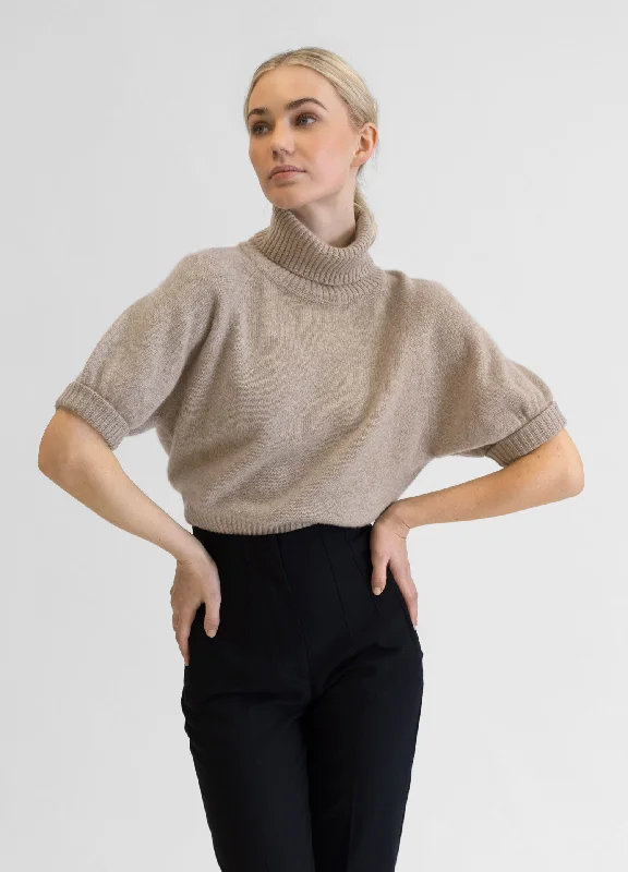 Performance Knit TopsCashmere sweater "Una" - toast