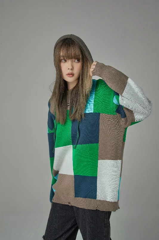 Metallic Knit TopsShe Is The Reason Why Checkered Knit Sweater