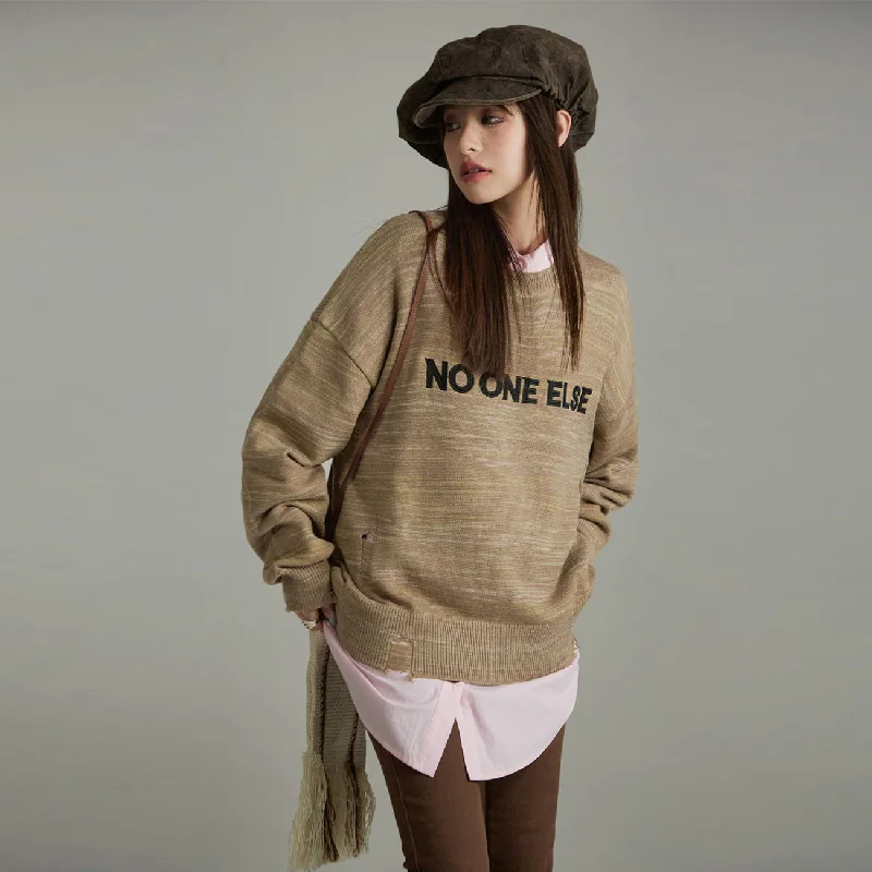 Fleece Knit TopsNoe Logo Loose Fit Knit Sweater