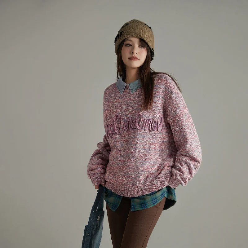 Bamboo Knit TopsColorful Loose Fit Knit Sweater